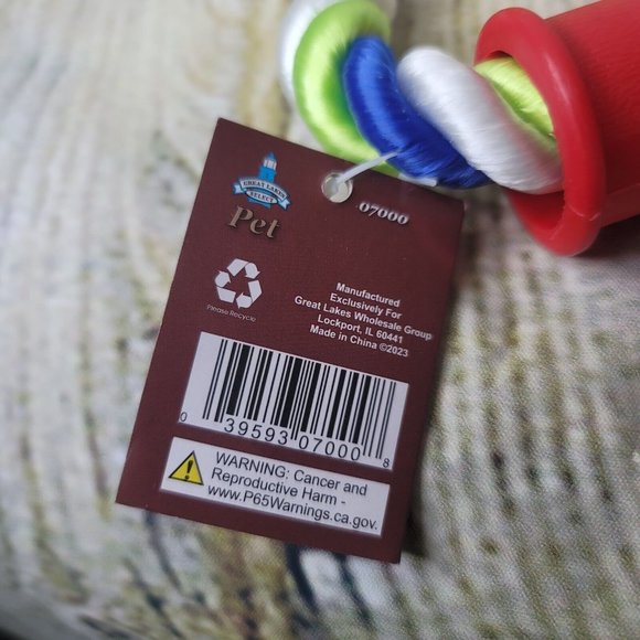 Large Dog Pull Rope with Orange Black Tennis Ball JMK 07000 - Picture 4 of 4